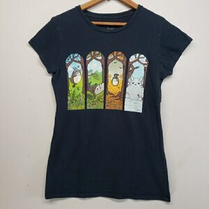 TeeFury My Neighbor Totoro Four Seasons Graphic Tee Womens Medium Babydoll Manga